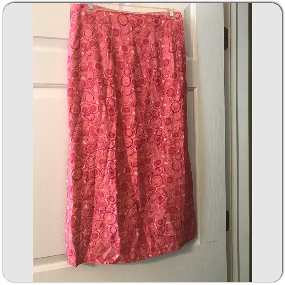 💘Talbots Pink Circle Print Maxi Wrap Skirt ⭕️